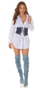Corset Denim Modelator talie – Betelie Dama cu Șiret, Fashion Street Style - Img 5