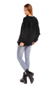 Hanorac oversized cu rupturi decorative - Img 8
