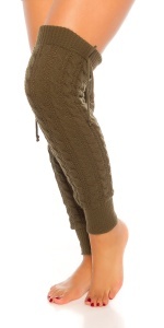 Jambiere Tricotate Groase Dama – Model Împletit, Casual – Khaki - Img 7