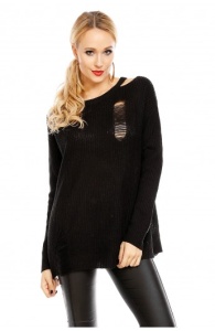 Pulover Calduros din Tricot cu Taieturi Decorative - Img 6