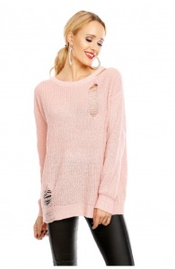 Pulover Calduros din Tricot cu Taieturi Decorative - Img 17