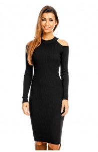 Rochie Medie Din Tricot cu decupaje la umar - Img 8