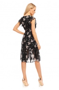 Rochie midi cu maneci scurte si imprimeu floral - Img 2