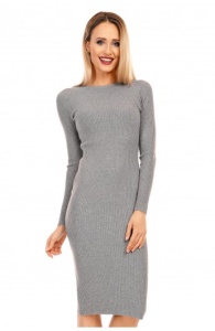 Rochie midi din tricot cu maneci lungi - Img 1