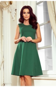 Rochie verde eleganta trapezoidala fara maneci - Img 1
