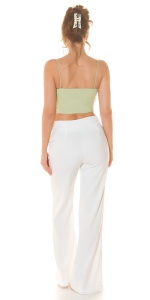 Top dama crop verde deschis cu bretele subțiri – casual, lejer, ideal pentru vară - Img 11