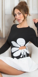 Bluză damă cu floare decupată și șnur reglabil - Img 8