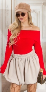Bluza damă elegantă cu umeri goi, mâneci lungi și croială mulată – casual & chic - Img 8