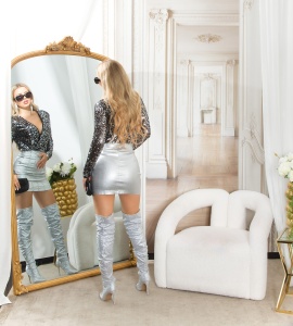 Body damă cu paiete , decolteu adânc, mânecă lungă, croi tip tanga – Glam Party Look - Img 9