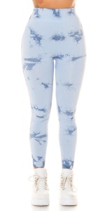 Colanți damă colorați cu imprimeu tie-dye – model mulat, talie înaltă, sport & casual - Img 5