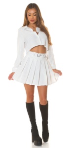 Fustă mini plisată cu talie înaltă și curea – casual & office chic - Img 8