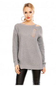Pulover Calduros din Tricot cu Taieturi Decorative - Img 10
