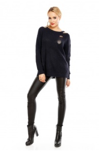 Pulover Calduros din Tricot cu Taieturi Decorative - Img 14