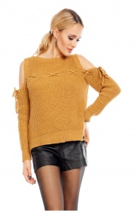 Pulover elegant cu umerii goi - Img 17