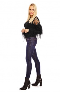 Pulover Mulat Dama Cu Maneci Cu Franjuri - Img 4