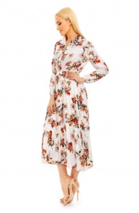 Rochie lunga tip camasa cu imprimeu floral - Img 7