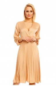 Rochie Midi cu Decolteu in V si Fusta Plisata - Img 2