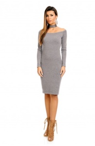 Rochie midi cu maneca lunga din tricot - Img 5