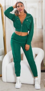 Set trening damă din 2 piese – hanorac scurt cu fermoar + pantaloni, casual sport - Img 8