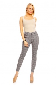 Pantaloni Slim Fit in Carouri pentru Femei - Img 2