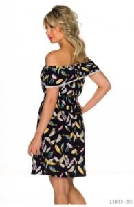 Rochie Bardot cu Imprimeu Multicolor - Img 3
