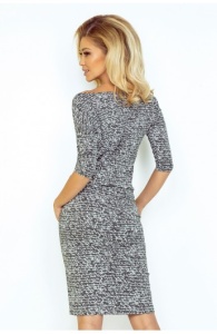 Rochie casual-elegantă cu imprimeu modern tip scris - Img 4