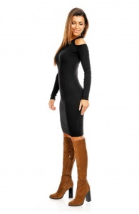 Rochie Medie Din Tricot cu decupaje la umar - Img 4