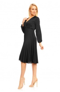 Rochie Midi cu Decolteu in V si Fusta Plisata - Img 8