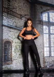 Colanți Modelatori cu Talie Înaltă și Textură Tip Waffle – Push Up & Anti-Celulitic – Negru - Img 2