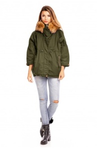 Geacă de damă cu blană artificială - stil casual-chic - Img 8