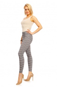 Pantaloni Slim Fit in Carouri pentru Femei - Img 3