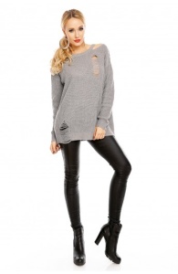Pulover Calduros din Tricot cu Taieturi Decorative - Img 11