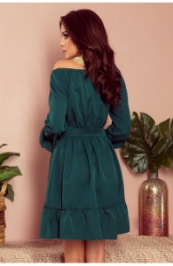 Rochie feminină și elegantă, cu decolteu Bardot - Img 5