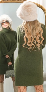 Rochie Pulover Oversize cu Guler Înalt – Tricot Moale, Casual & Elegant - Img 11