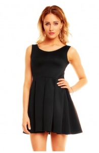Rochie scurta fara maneci cu fusta plisata - Img 6
