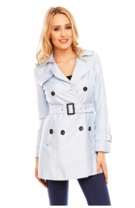 Trench Coat cu Nasturi si Curea