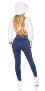 Colanți damă push-up bleumarin, talie înaltă, modelatori, efect anti-celulitic – fit & fashion - Img 5