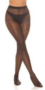Dresuri Dama cu Model Geometric, Transparenti, Elastici, Fashion – Negru - Img 11