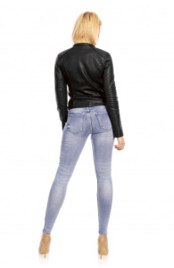 Jacheta Biker Simpla Cu Fermoar Asimetric - Img 2
