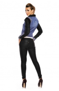 Jacheta dama din jeans cu maneci din dantela - Img 2