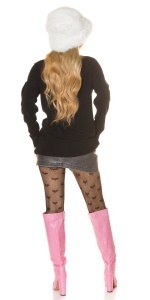 Pulover damă negru cu imprimeu roz „Pinky Promise” – casual, confortabil, oversize - Img 12