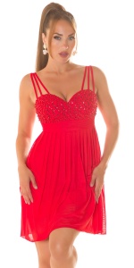 Rochie elegantă de seară cu paiete și voal, bust buretat, bretele duble - Img 6