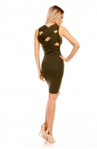Rochie Midi Fara Maneci din Material Reiat - Img 16