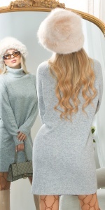 Rochie Pulover Oversize cu Guler Înalt – Tricot Moale, Casual & Elegant - Img 8