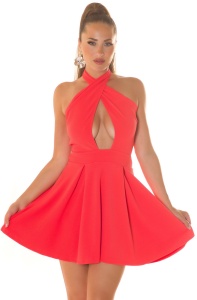 Rochie scurtă de ocazie cu decolteu adânc și bretele încrucișate – elegantă și sexy - Img 1
