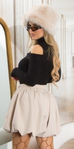 Pulover damă cu umeri decupați, maletă, tricotat fin - Img 2