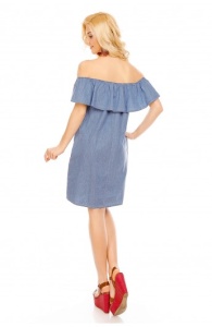 Rochie cu aspect de blugi cu umerii goi - Img 2