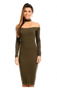 Rochie midi cu maneca lunga din tricot - Img 2