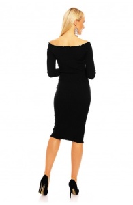 Rochie midi cu maneci lungi si umerii goi - Img 5