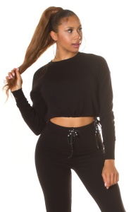 Set trening damă casual 2 piese, bluza crop cu snur și pantaloni conici - Img 5
